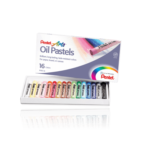 Olejové pastely Pentel sada 16 barev čelní pohled
