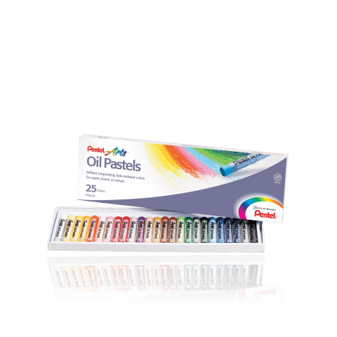 Olejové pastely Pentel sada 25 barev čelní pohled