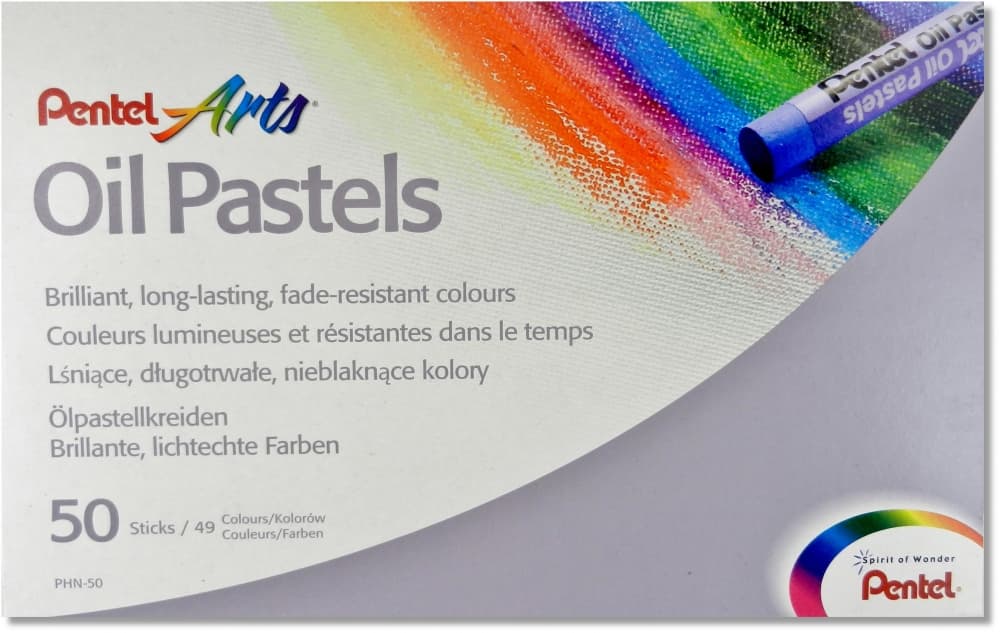 Pentel olejové pastely 50 barev rozložená sada