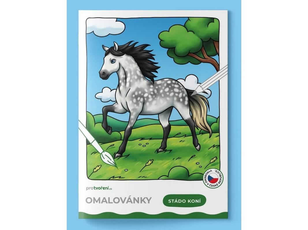 Pro tvoření Omalovánky A5 Stádo koní k vymalování