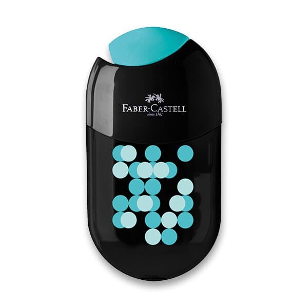 Boční pohled na ořezávátko Faber-Castell Two Tone s pryží