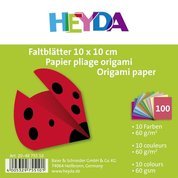 Heyda Origami papír 10x10 cm 100 listů barevný