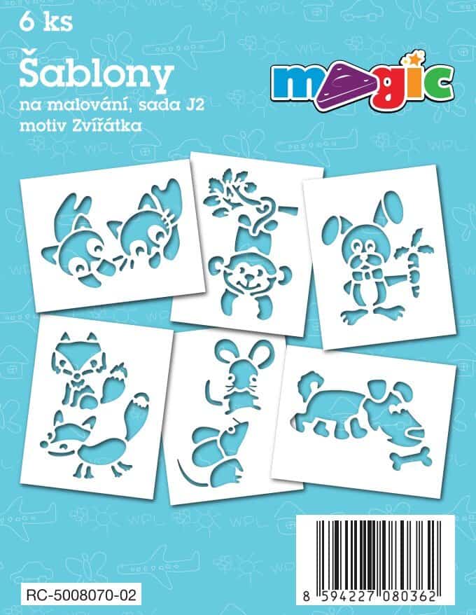 Magic papírové šablony zvířátka sada 6 kusů karton