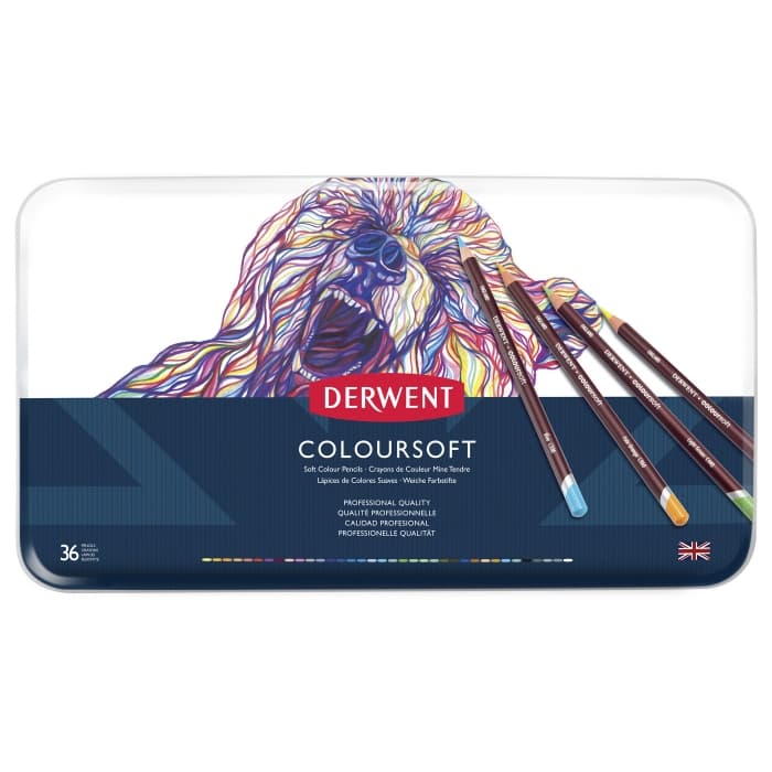 Derwent Coloursoft sada 36 uměleckých pastelků pro kreslení