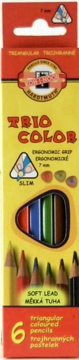 Koh-i-noor Triocolor pastelky sada 6 barev trojhranné