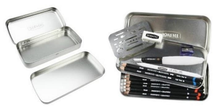 Derwent kovový penál 2300582 pohled zepředu