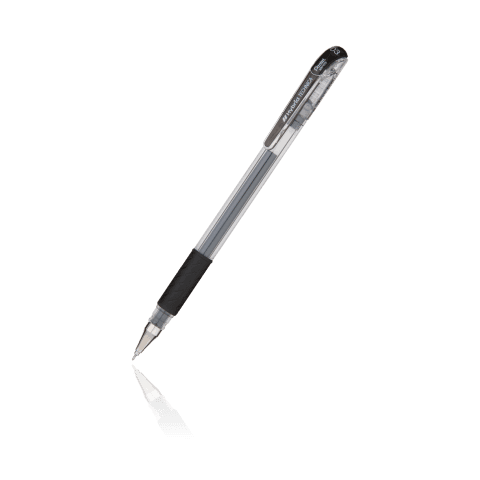 Detail hrotu Pentel Hybrid bílého gelového rolleru