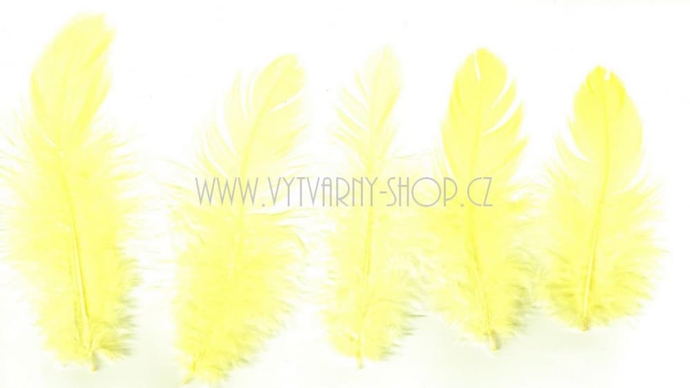 Žlutá neon peříčka 6-10 cm kreativní tvoření 10g