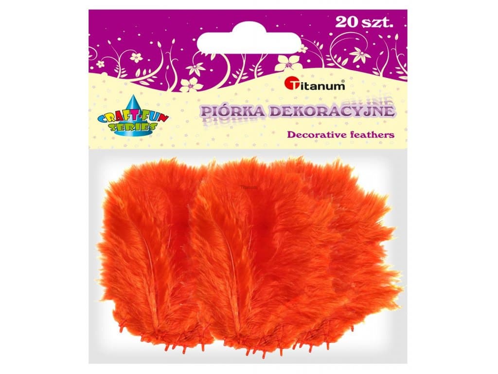 Titanum oranžová peříčka sada 20 kusů kreativní tvoření