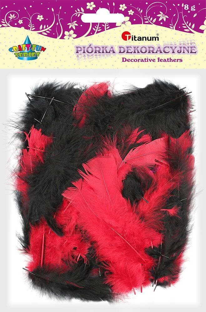 Titanum mix peříčka červená černá kreativní tvoření 8g