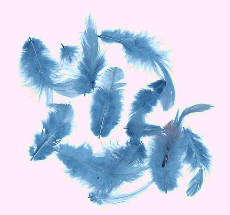 Titanum nebesky modrá peříčka 10 g kreativní tvoření