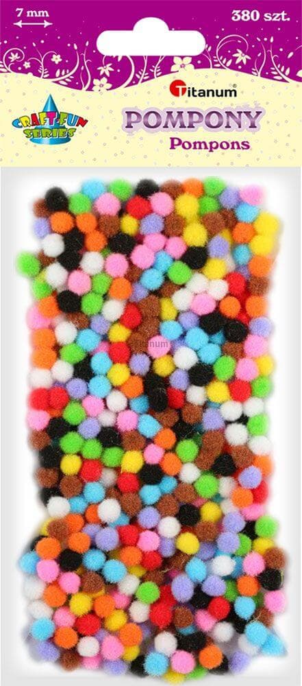 Titanum pompom 7 mm mix barev 380 kusů