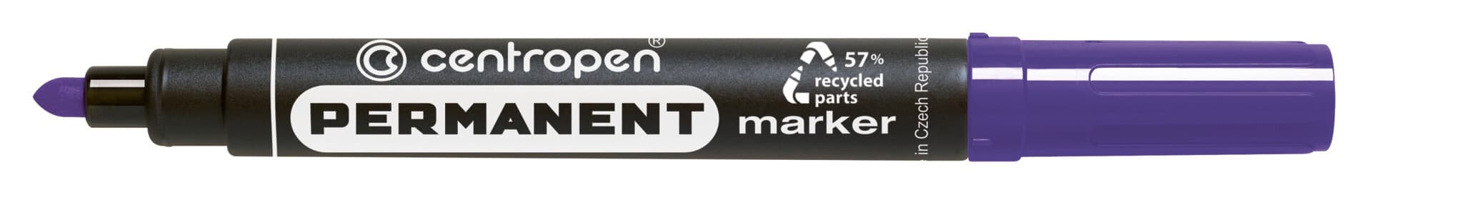 Centropen permanentní popisovač 8566 fialový 2,5mm čelní pohled