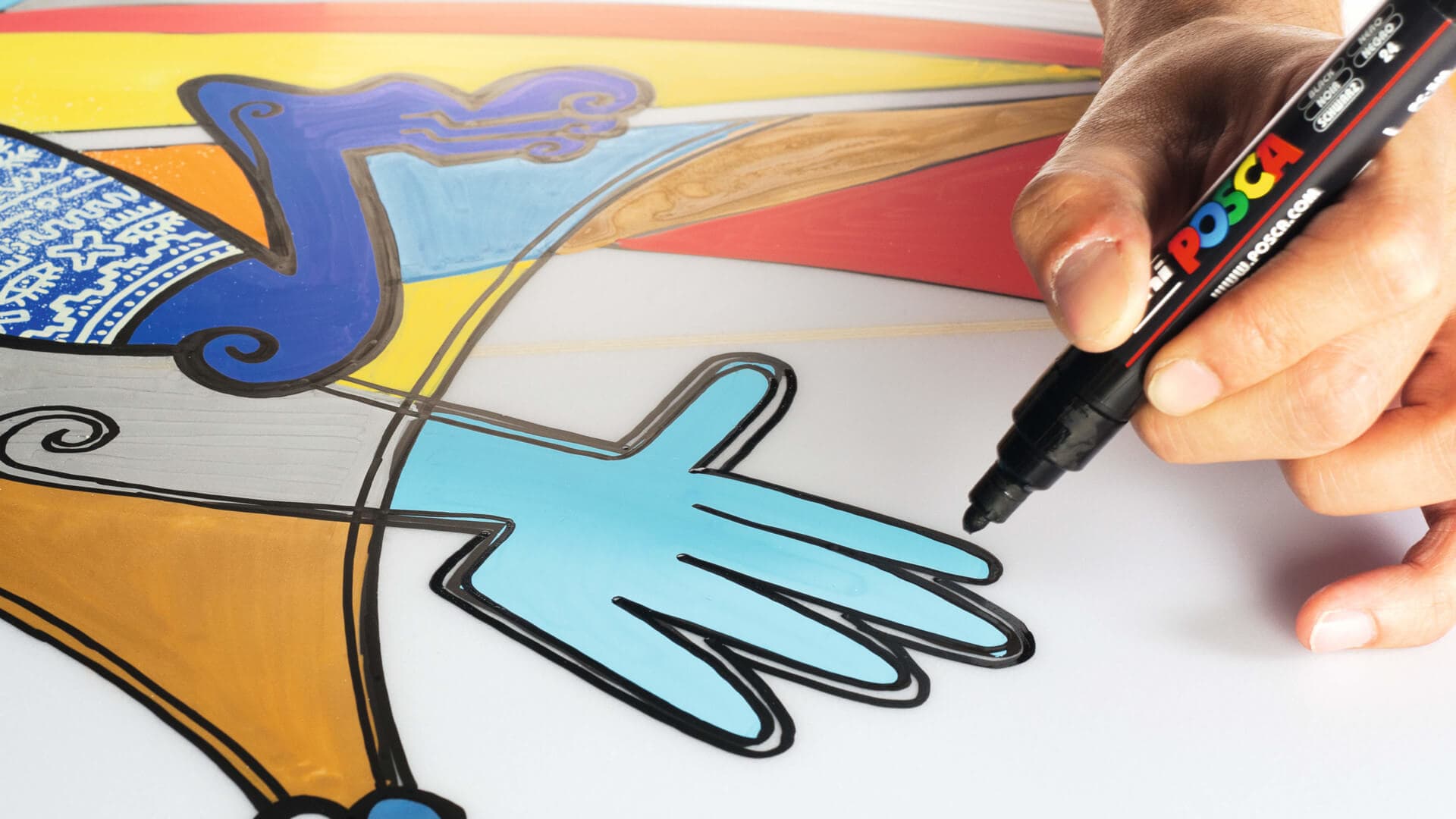 Uni Posca bílý popisovač stopa šířka 8 mm