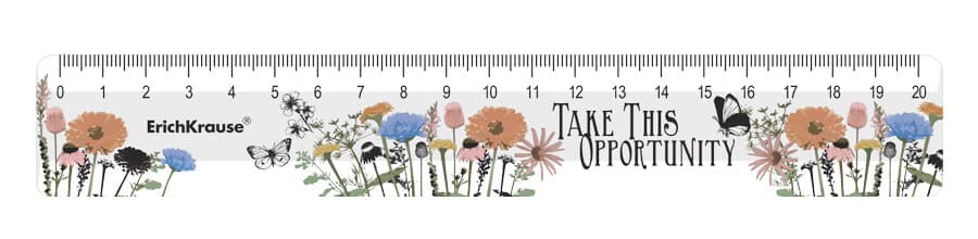 Pravítko ErichKrause 20 cm motiv luční kvítí pohled zepředu