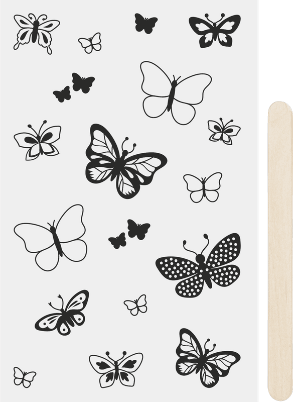 Detail dekoračního propisotu Heyda motýli černá barva