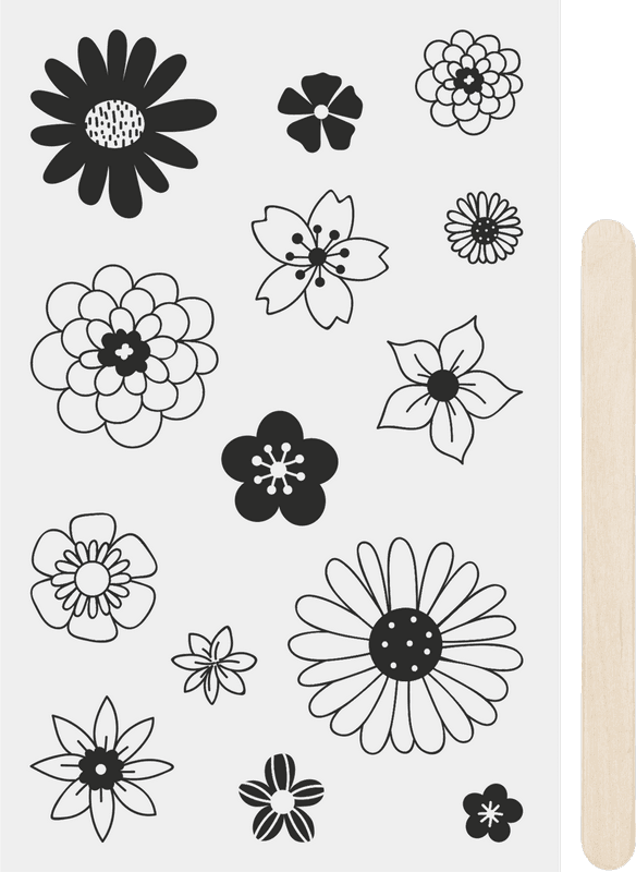 Detail černého Propisotu Heyda s květinovým motivem