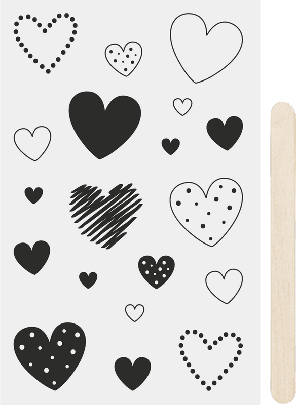 Detail černého Propisotu Heyda srdce 10x19 cm