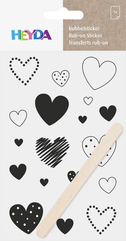 Heyda Propisot černý 10x19 cm tvar srdce