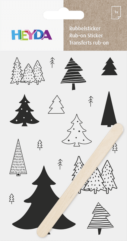 Heyda černý propisot stromy 10x19 cm kreativní dekorace