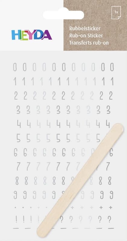 Heyda stříbrný propisot čísla 10x19 cm kreativní tvoření