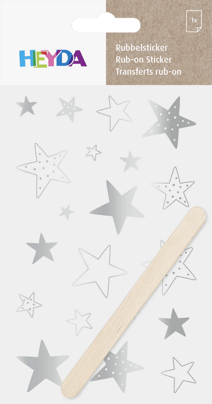 Heyda stříbrný propisot s hvězdami 10x19 cm