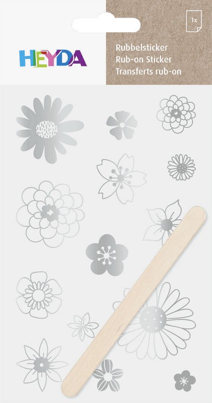 Heyda stříbrný propisot s motivem kytek 10x19 cm