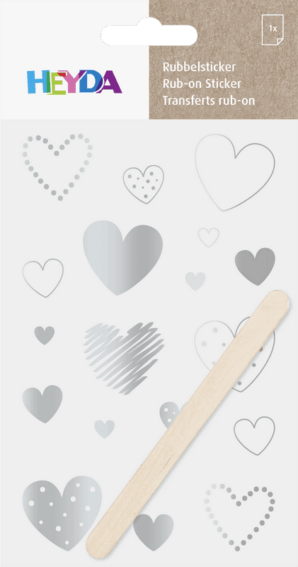 Heyda stříbrný propisot srdce 10x19 cm dekorace