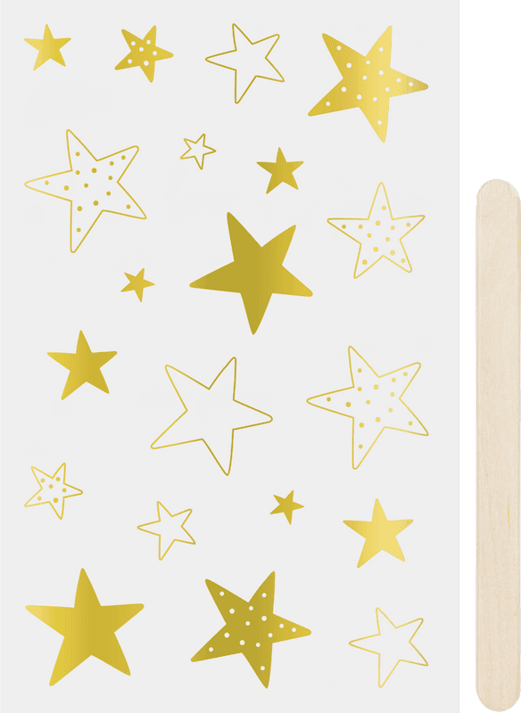 Detail zlatého propisotu Heyda s motivem hvězd