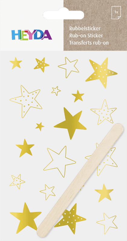 Heyda zlatý propisot hvězdy 10x19 cm čelní pohled