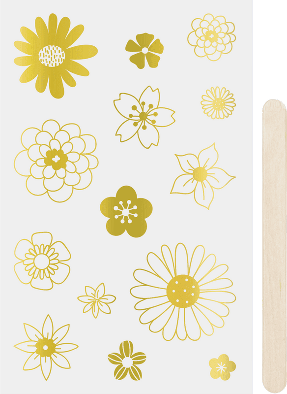 Detail zlatého propisotu Heyda s kytkovým vzorem