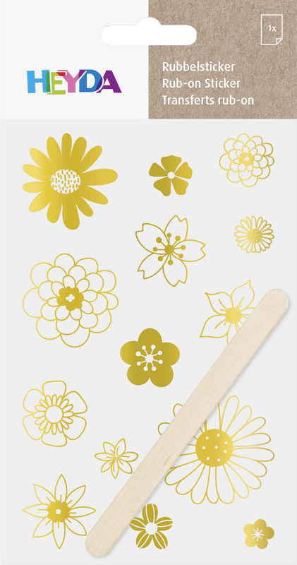 Heyda zlatý propisot s motivem kytek 10x19 cm