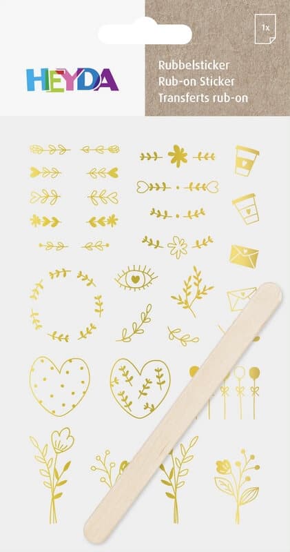 Heyda zlatý propisot s ornamenty formát 10x19 cm