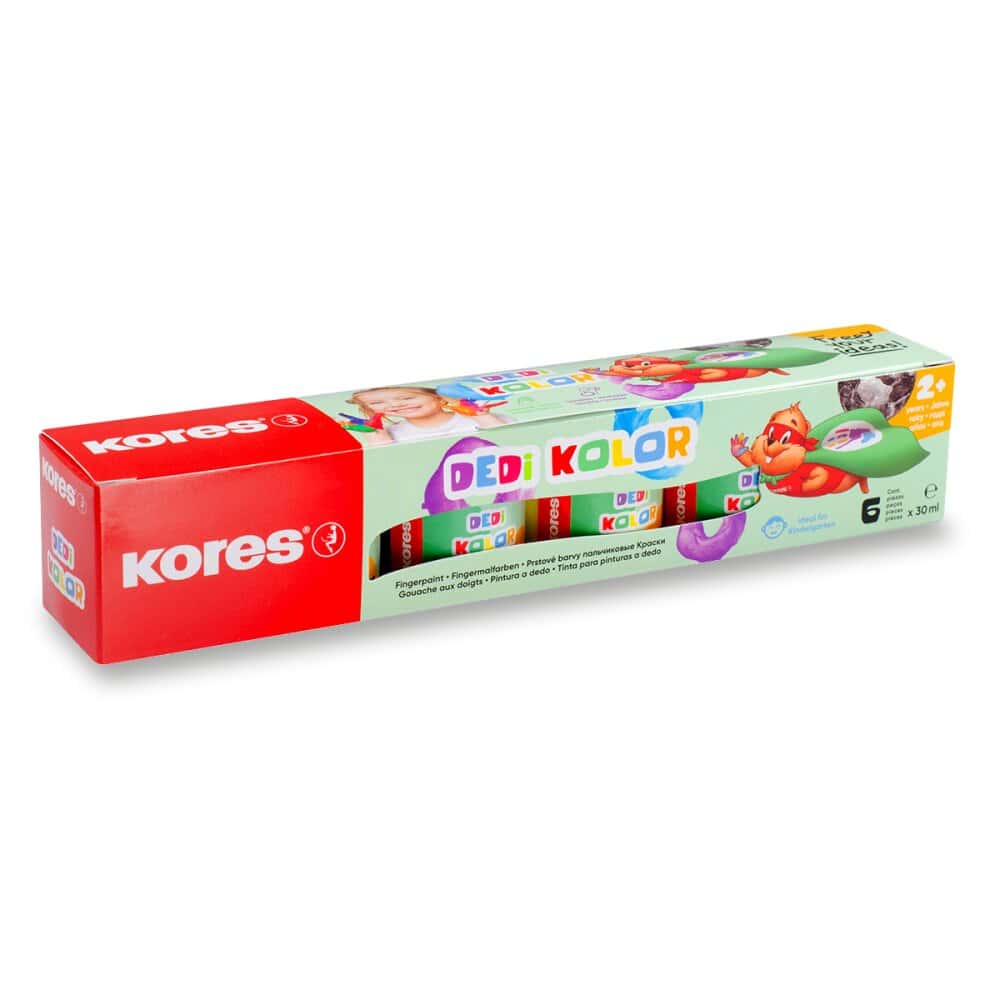 Kores Dedi Kolor prstové barvy sada 6 barev 30ml