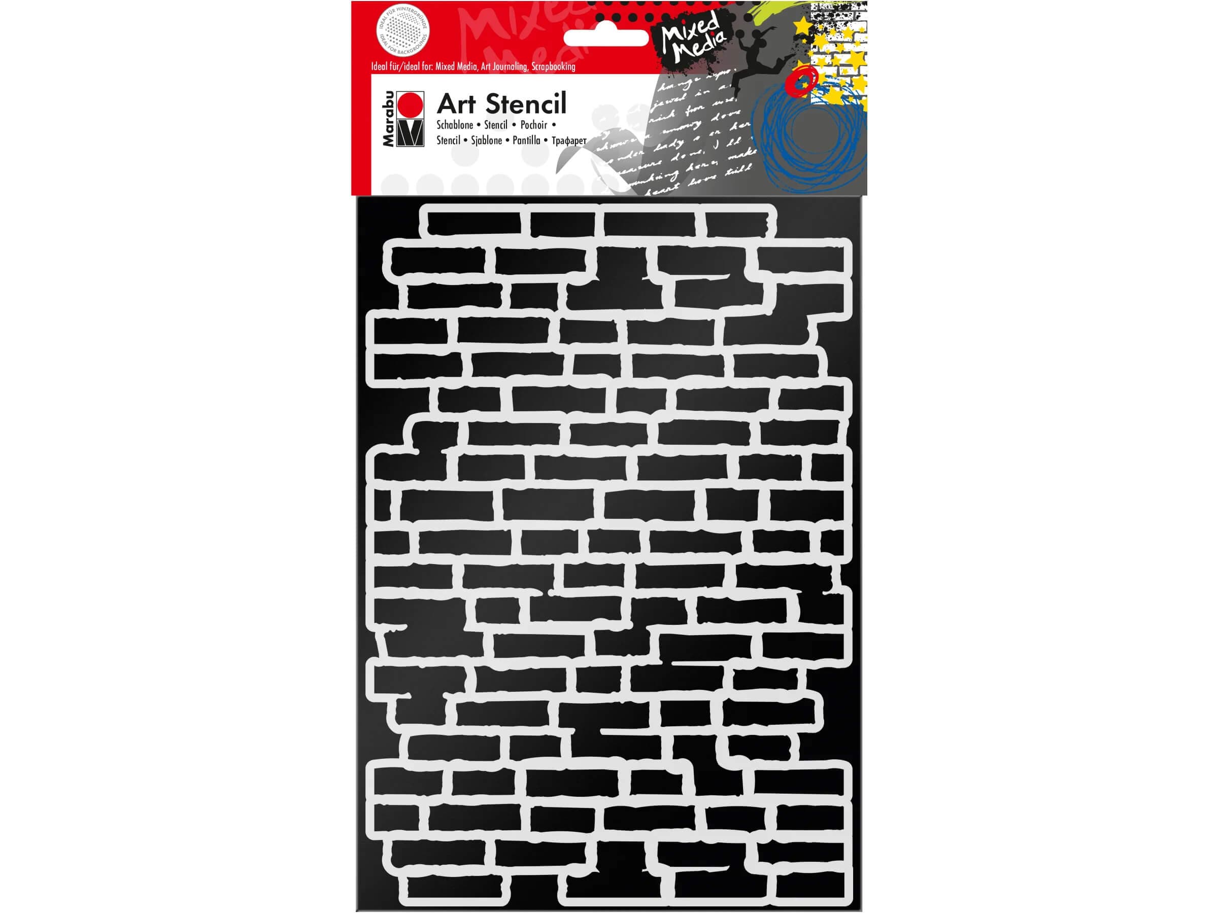 Marabu ART A4 šablona Bricks pro scrapbooking tvoření