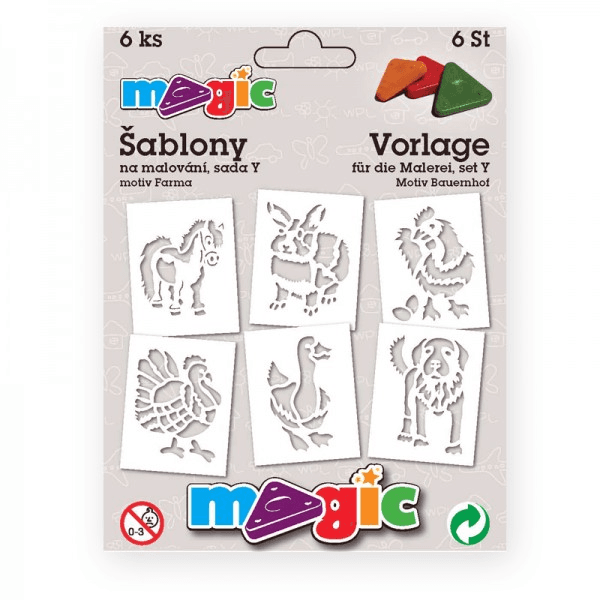 Magic šablony papírové sada 6 ks motiv farma