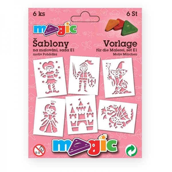 Magic šablony papírové sada E1 Pohádka 6 kusů