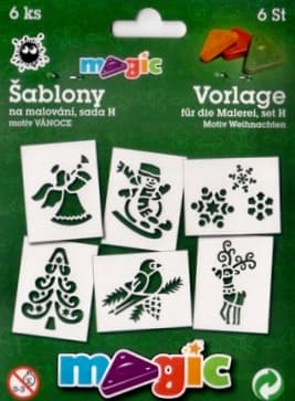 Magic papírové šablony vánoční sada 6 kusů kreativní tvoření
