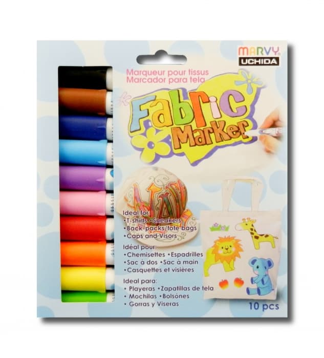 Sada 10 fixů na textil Marvy 560 barevná