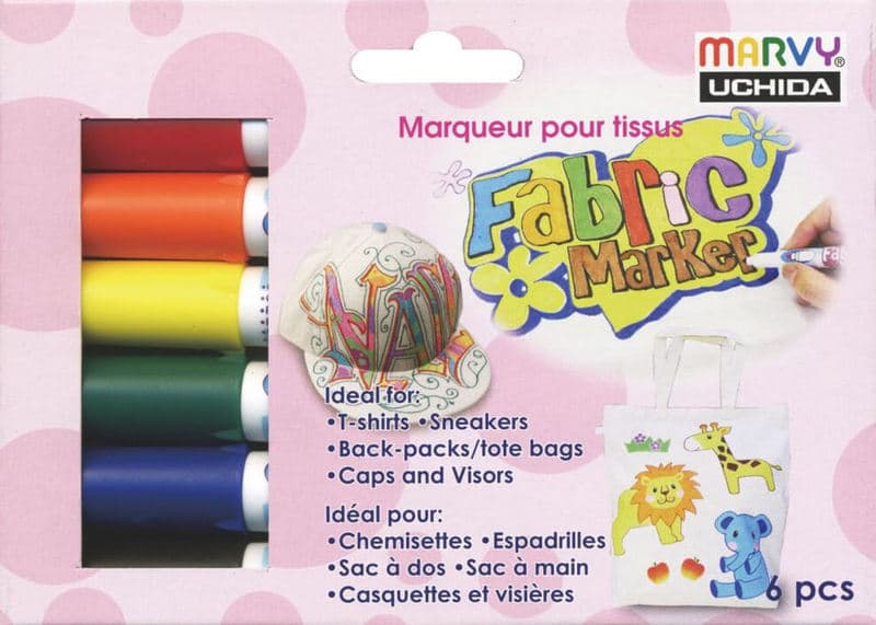 Sada 6 fixů na textil Marvy 560 barevná