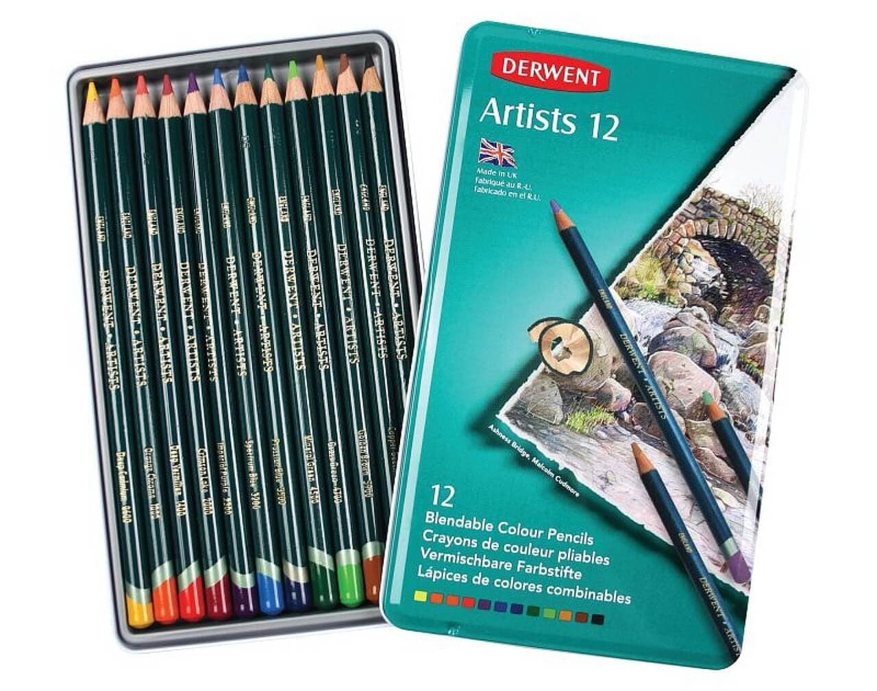 Derwent Artists sada uměleckých pastelek 12 barev klasické