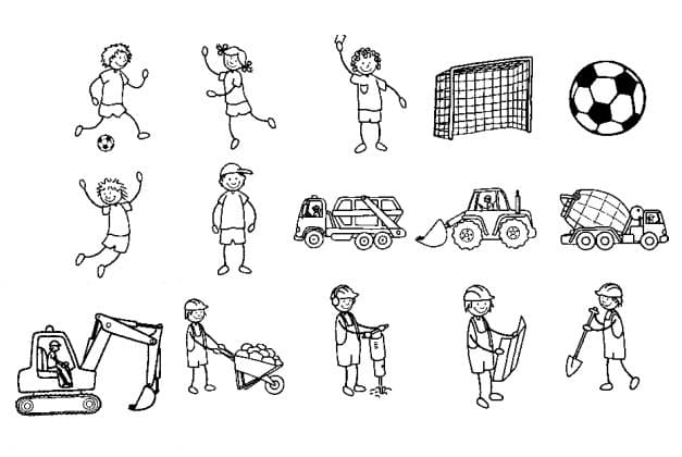 Sada 15 razítek Heyda Fotbal a stavba kreativní