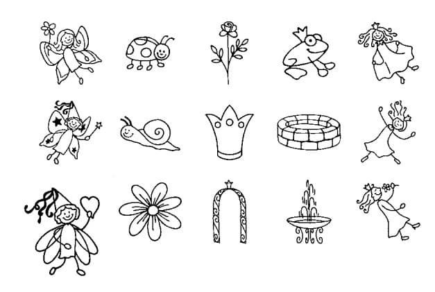 Sada 15 razítek Heyda Princezny a víly