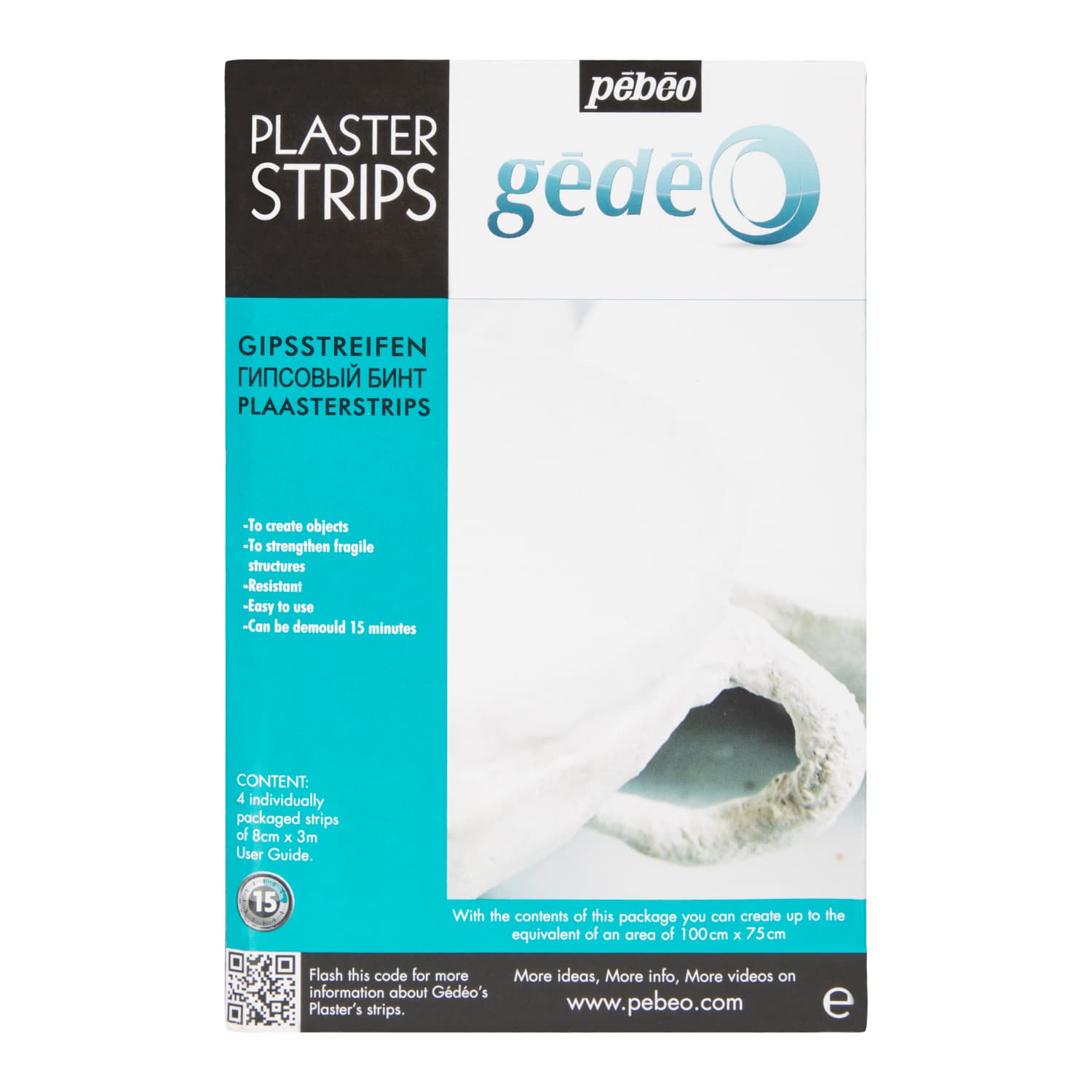 Pébéo Gédéo sádrové obvazy 8x300 cm balení 4 kusy
