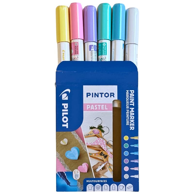 Detail hrotů Pilot PINTOR EF pastelové barvy sada