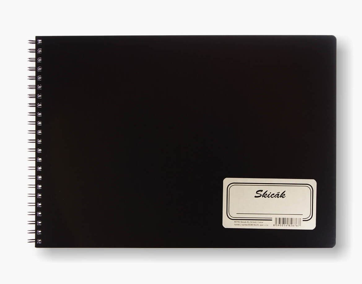 Bobo-Blok Retro skicák A3 50 listů boční vazba