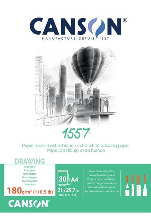 Canson 1557 skicák A4 lepený blok 180g 30 listů