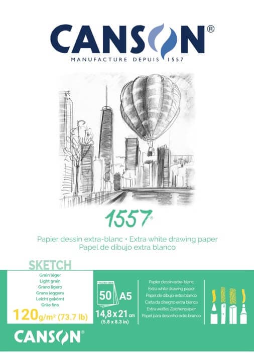 Canson 1557 blok lepený A5 120g 50 listů