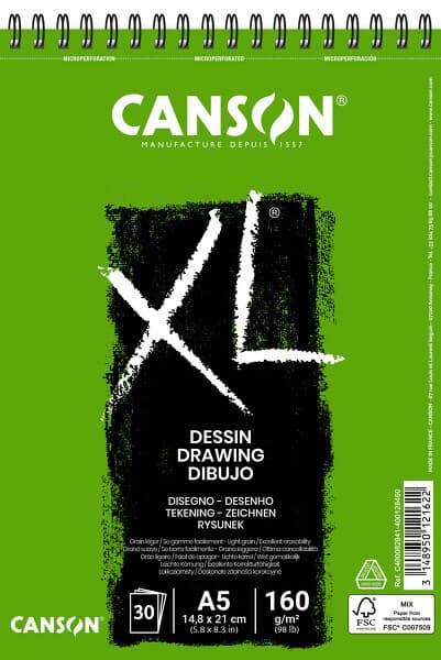 Skicák Canson XL Dessin A5 160g kroužková vazba