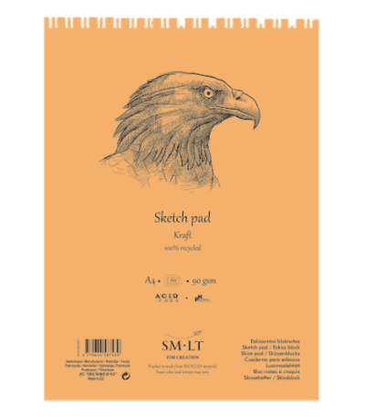 Skicák SM.LT A4 s přírodním papírem Kraft 90g